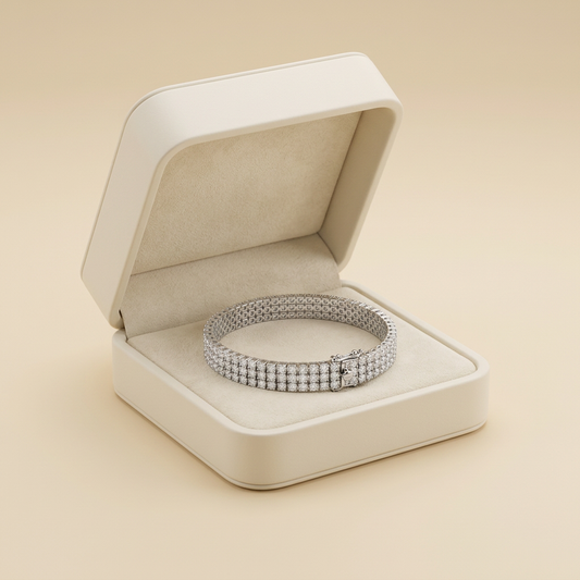 💠 Crystal Tennis Bracelet | Elegant Silver-Tone Jewelry | Everyday Glamour